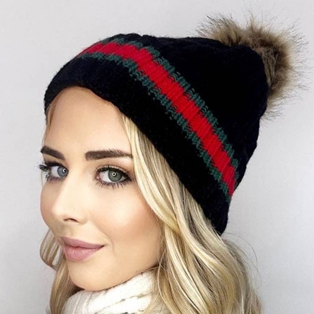 Christmas Holiday Beanie with Pom-pom